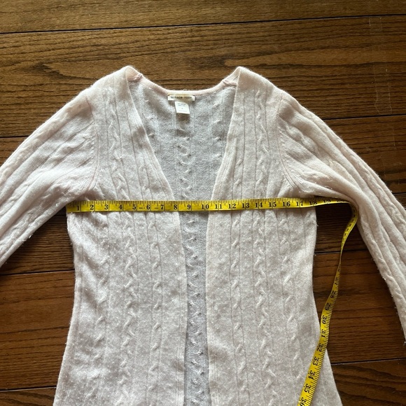 Minnie Rose Cashmere Open Front Long Sleeves Cardigan Blush Pink Size M - Picture 6 of 9